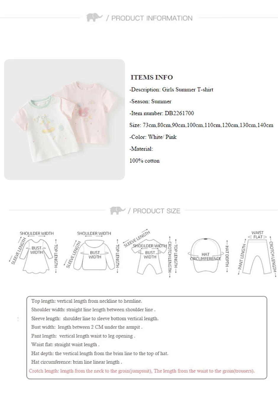 Dave Bella Girls Summer T-shirts Kids 1-7 Years Printed Tees Children Short Sleeve Cotton Tops Outdoor Clothes DB2261700