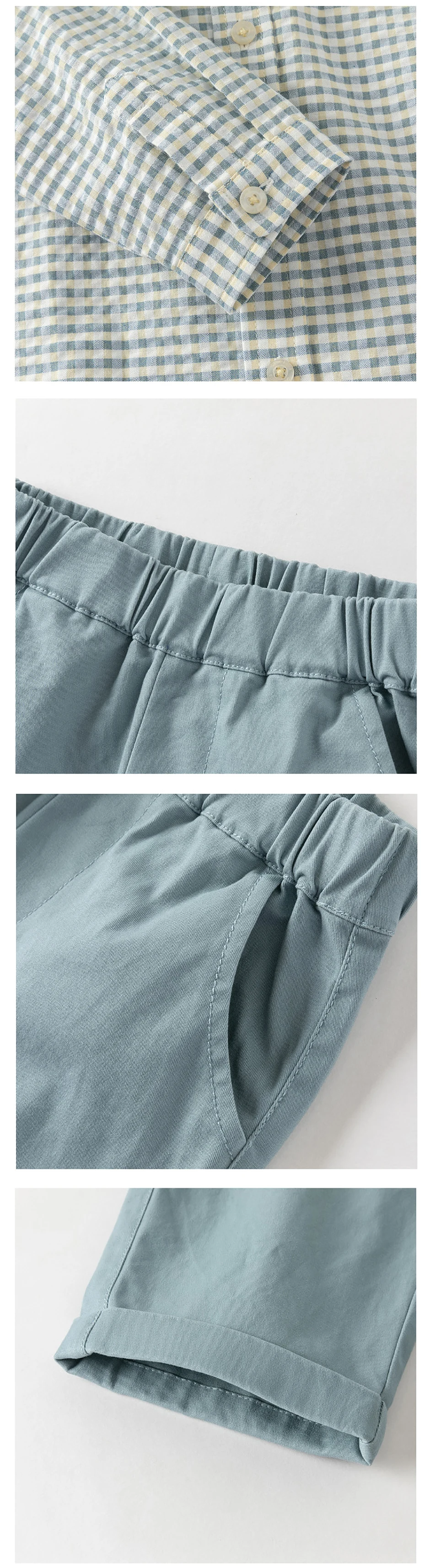 Dave Bella Children Shirt Pant Suits Spring Autumn Boys Sets Baby Grid Top Elastic Waist Trousers Fashion Kids Clothes DB1260758