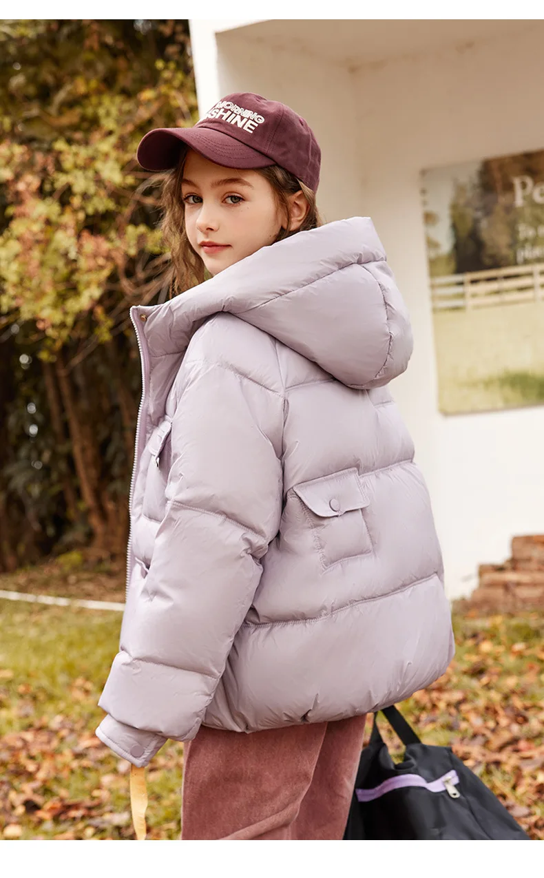 UNITIM 2026 Winter Down Jacket For Girl 90% White Duck Down Hooded Thick Warm Teenage Girl Outwear Coat 5-16 Years Kids Parkas