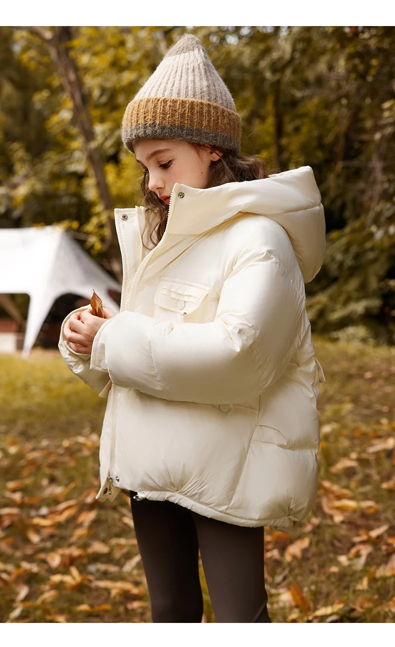 UNITIM 2026 Winter Down Jacket For Girl 90% White Duck Down Hooded Thick Warm Teenage Girl Outwear Coat 5-16 Years Kids Parkas