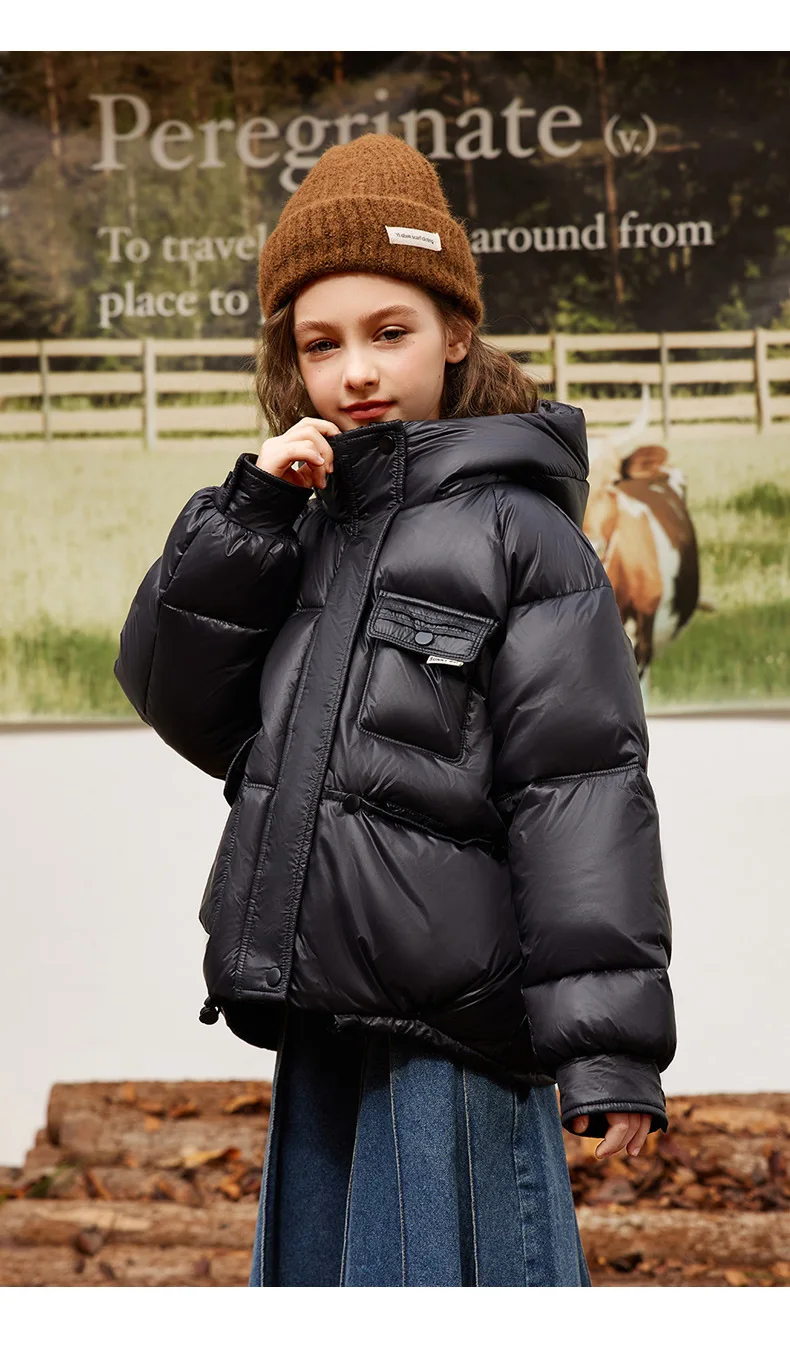 UNITIM 2026 Winter Down Jacket For Girl 90% White Duck Down Hooded Thick Warm Teenage Girl Outwear Coat 5-16 Years Kids Parkas