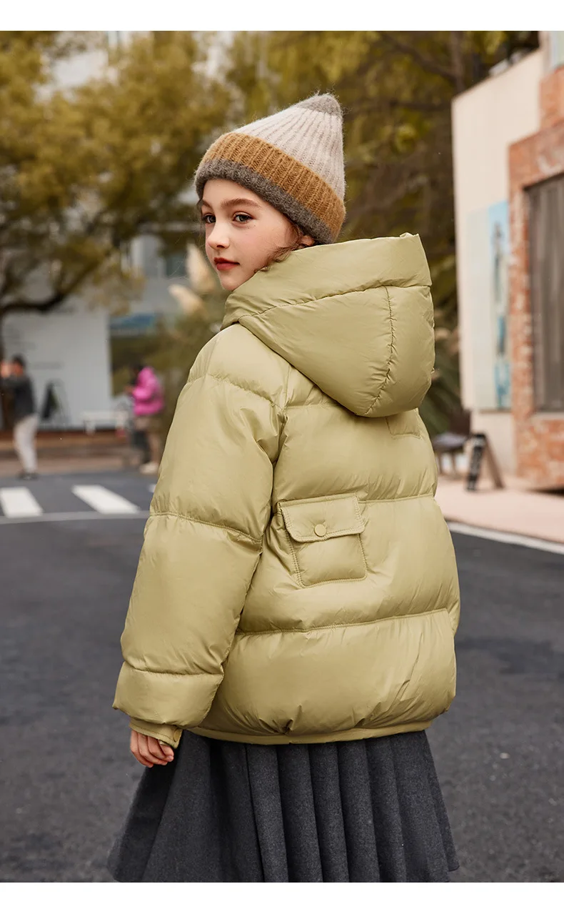 UNITIM 2026 Winter Down Jacket For Girl 90% White Duck Down Hooded Thick Warm Teenage Girl Outwear Coat 5-16 Years Kids Parkas