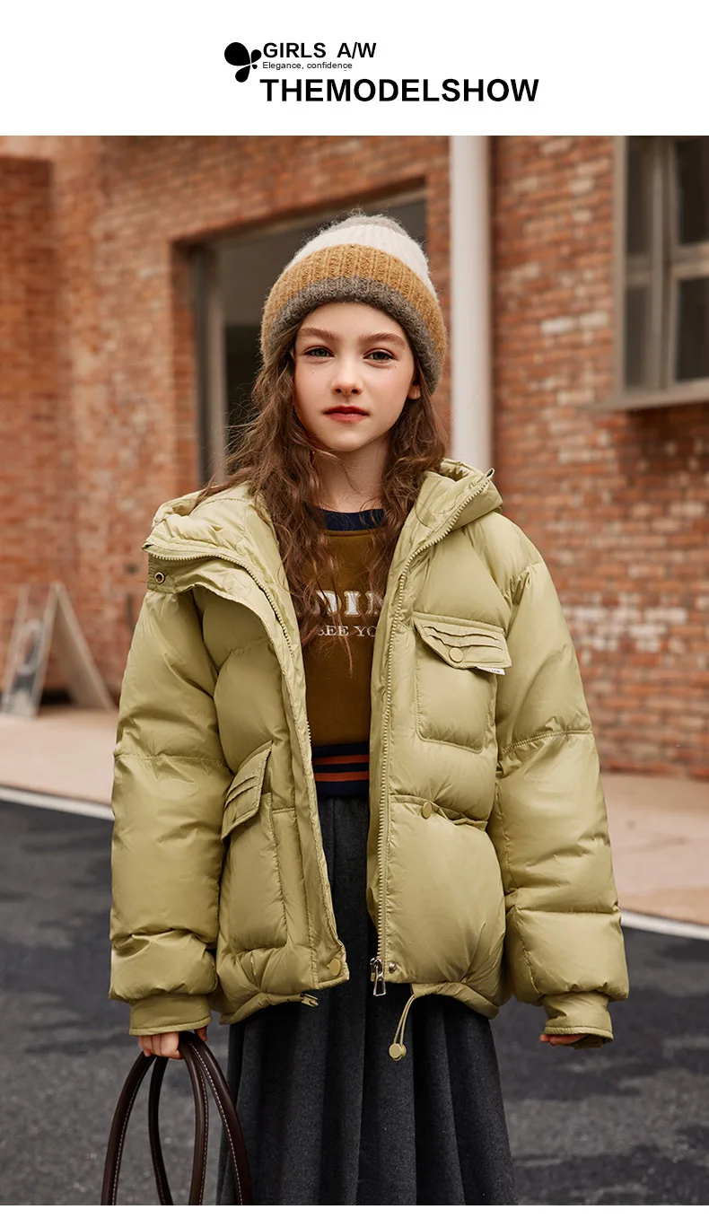 UNITIM 2026 Winter Down Jacket For Girl 90% White Duck Down Hooded Thick Warm Teenage Girl Outwear Coat 5-16 Years Kids Parkas