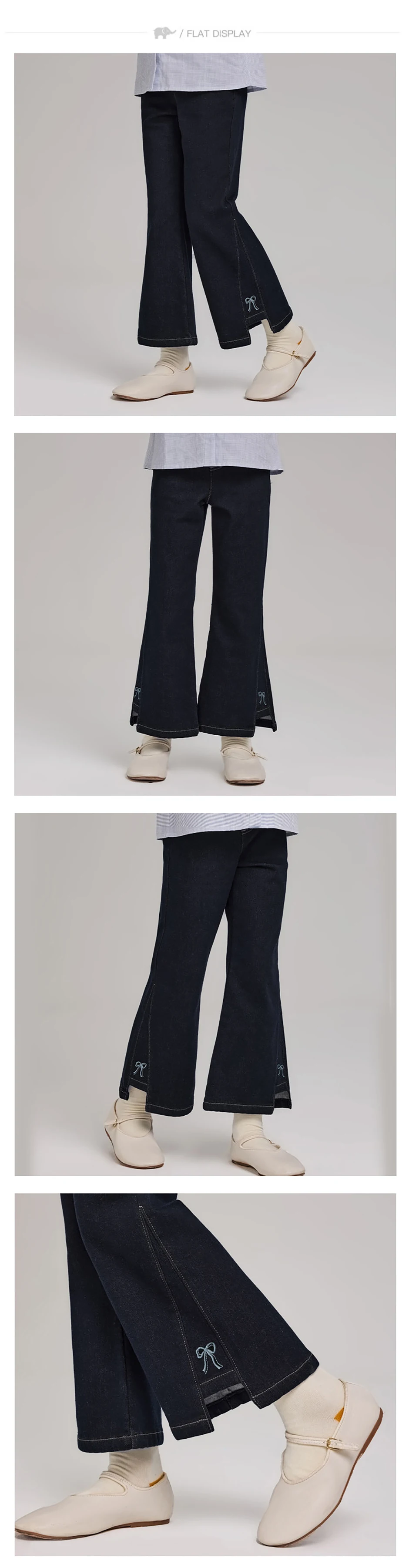 Dave Bella Autumn Spring Girls Bootcut Velvet Jeans Fashion Elastic Waist Denim Pants Kids Party Embroidery Trousers DK3262890