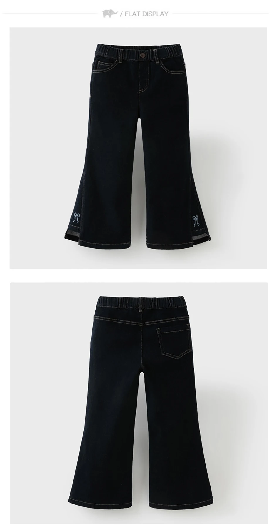 Dave Bella Autumn Spring Girls Bootcut Velvet Jeans Fashion Elastic Waist Denim Pants Kids Party Embroidery Trousers DK3262890