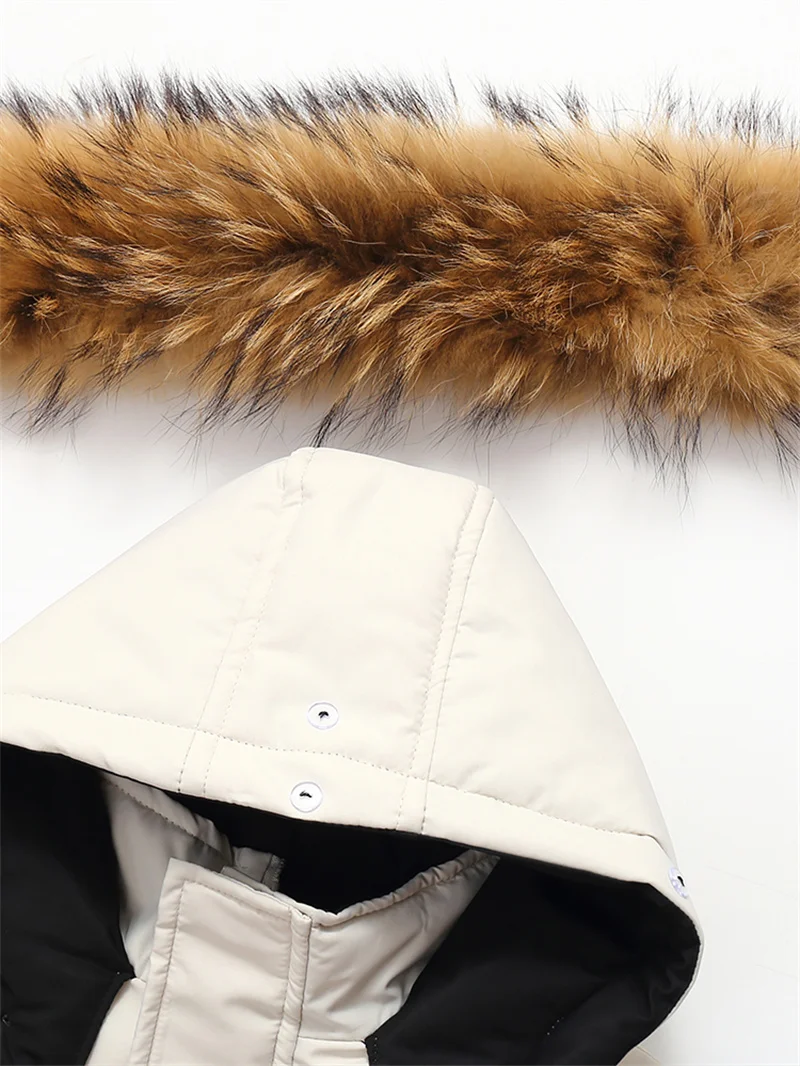 2pcs Set Children Winter Down Jacket and Jumpsuit for Baby Thicken Jacket for Girls Ski Suit Warm Real Fur Collar Boys Snowsuit