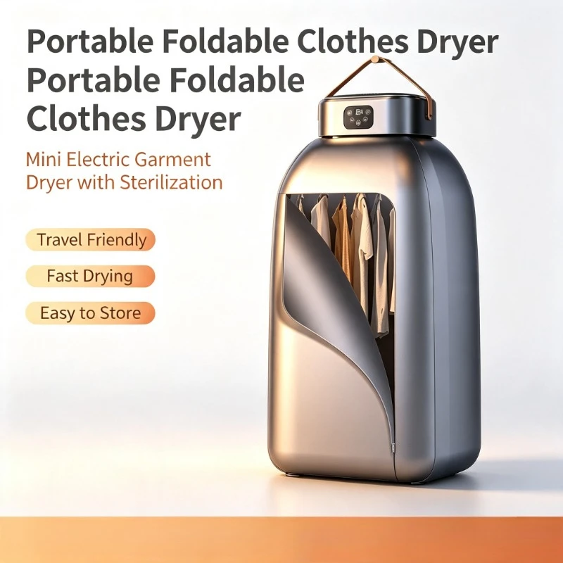 Portable Foldable Clothes Dryer Machine Silent Mini Electric Garment Dryer with Sterilization for Home Travel Baby Clothes