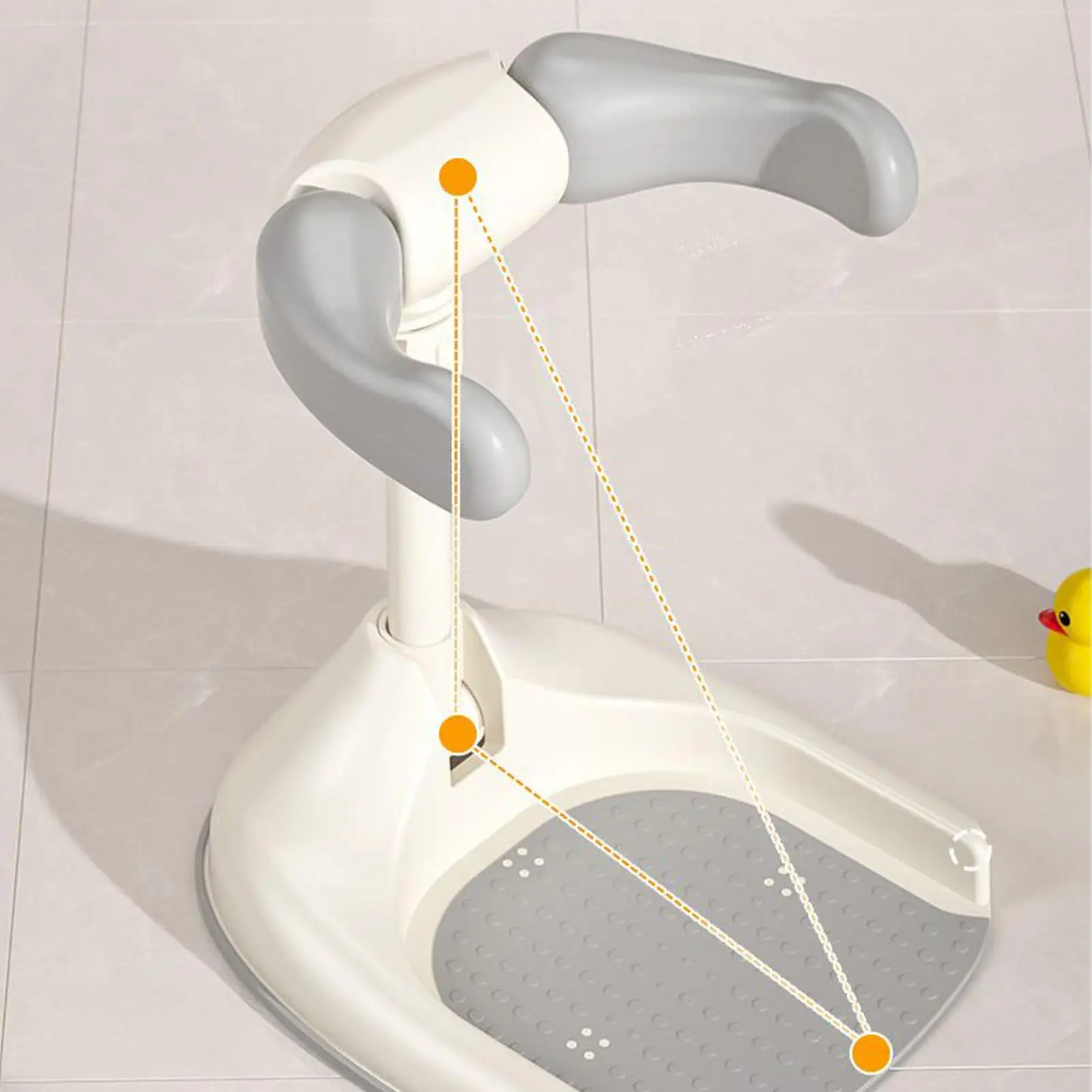 Baby Standing Shower Stand Foldable Bathing Device Baby Bath Stand Support Adjustable Household Bath Rack for Kids Boys Girls
