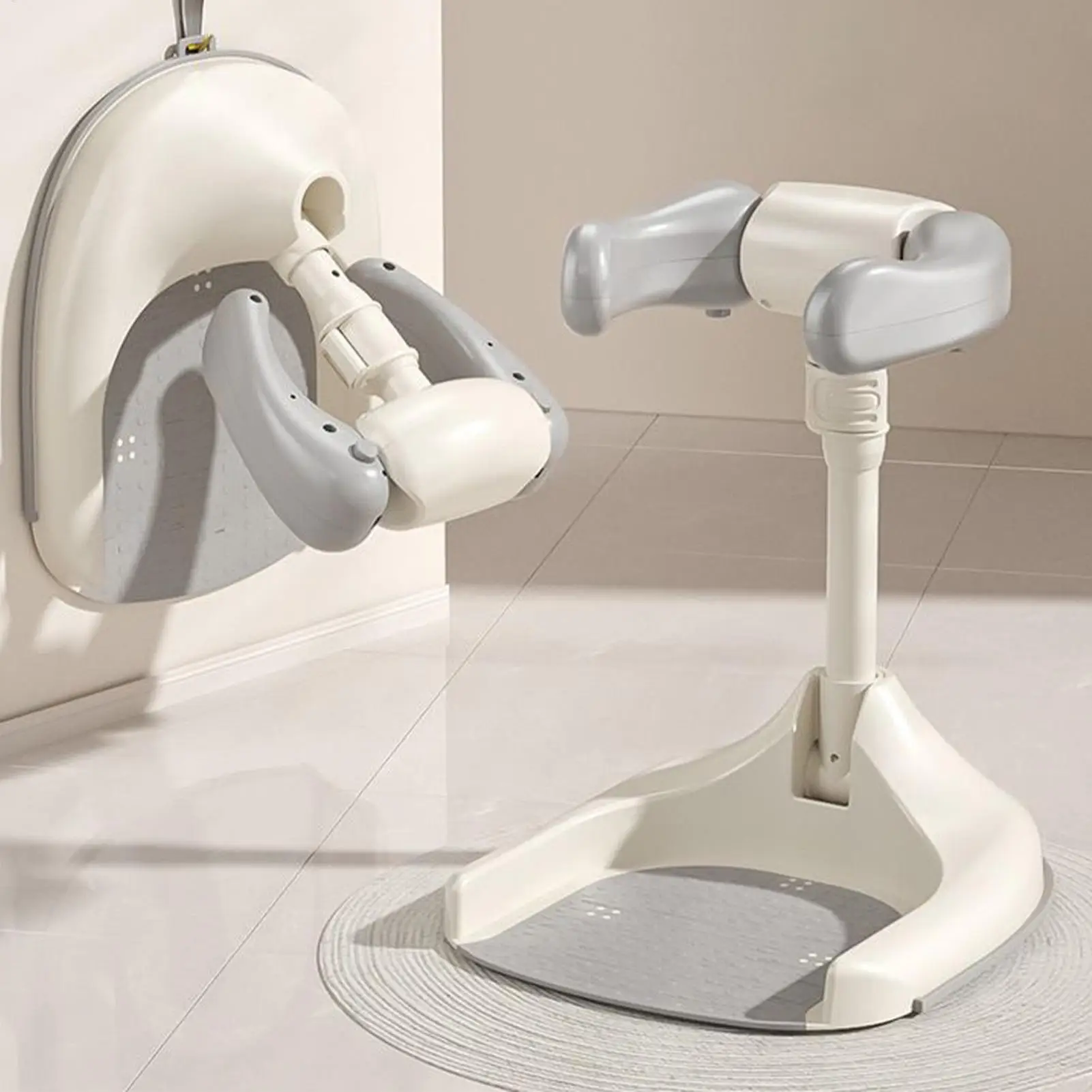 Baby Standing Shower Stand Foldable Bathing Device Baby Bath Stand Support Adjustable Household Bath Rack for Kids Boys Girls
