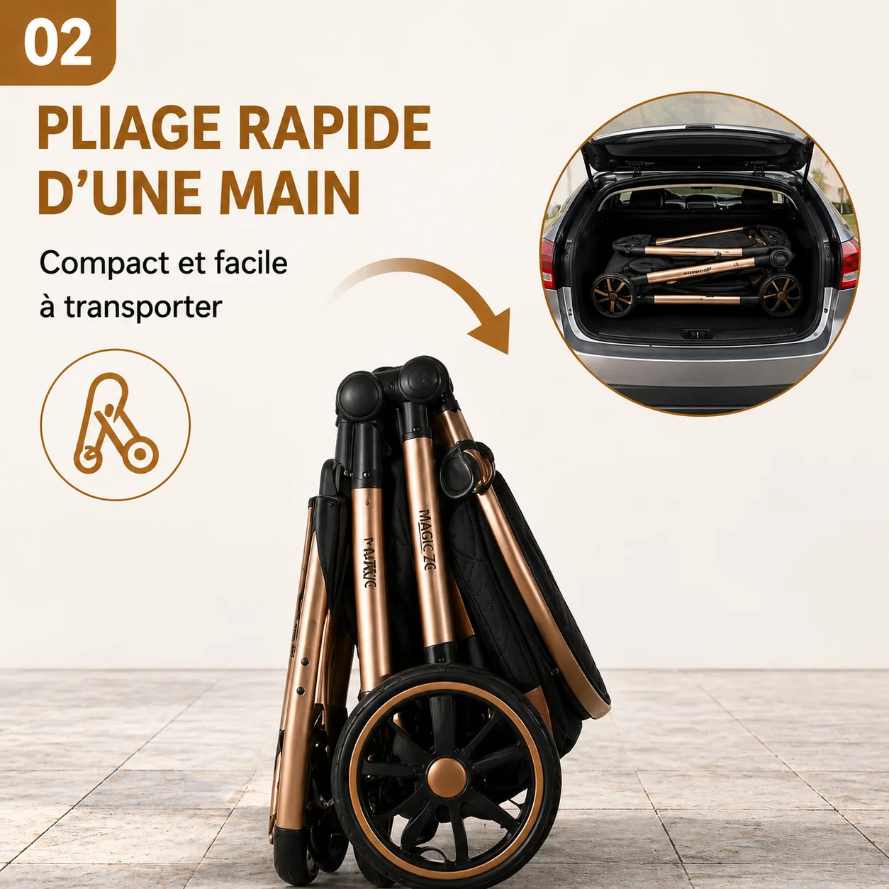 3-in-1 Baby Stroller Combined with Carrycot and Travel System with Car Seat, Lightweight Aluminum Frame, Foldable, Easy to Transport, High Position, Reclining Backrest, Reversible Seat, All-Terrain Wheels with Suspension, Sunshade, Anti-Uv Canopy, Bebe.