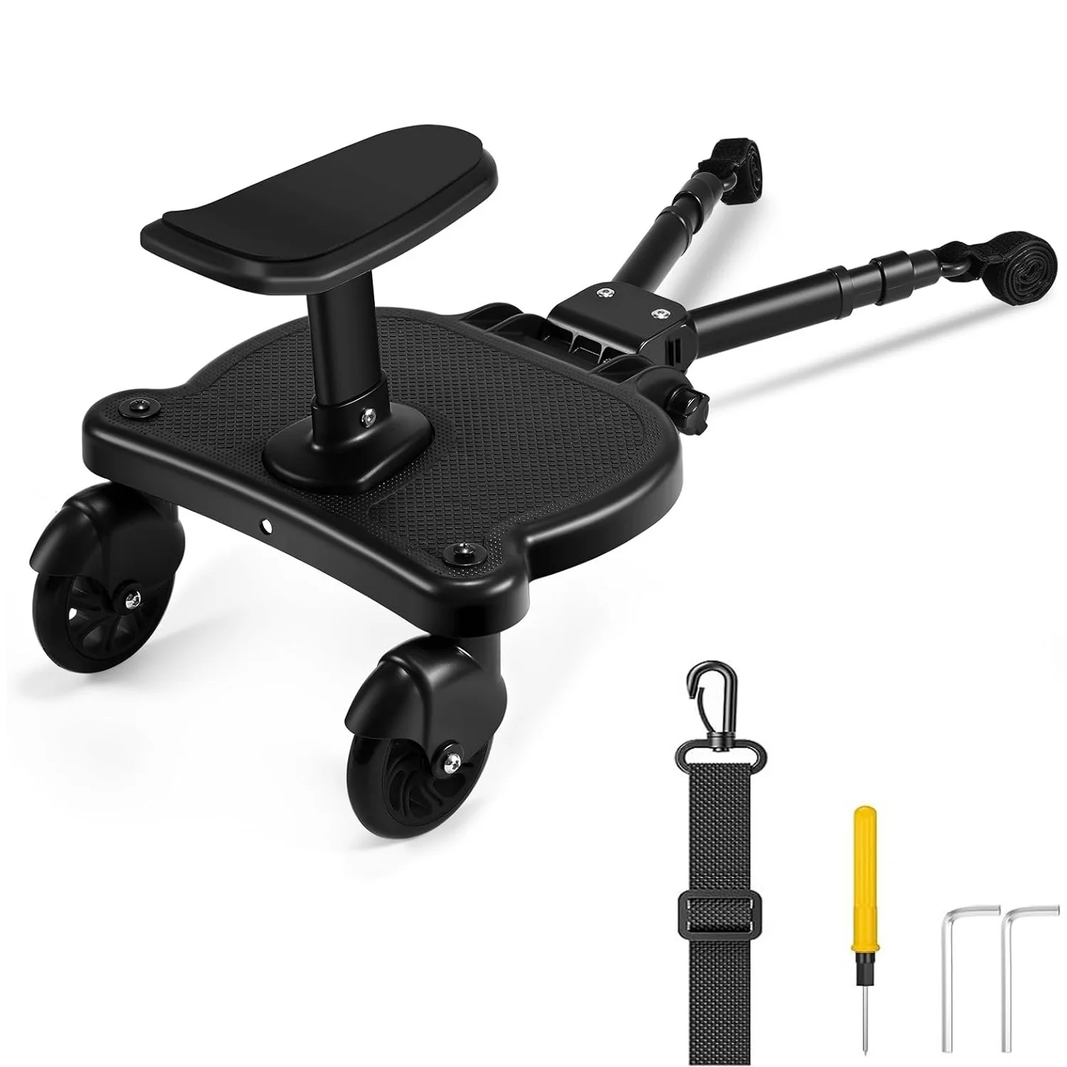 Stroller Board Buggy Board With Wheel For Riding, Sitting & Standing Pram Board, Stroller Adapter, 25kg Load, For 2-6 Years Second Child