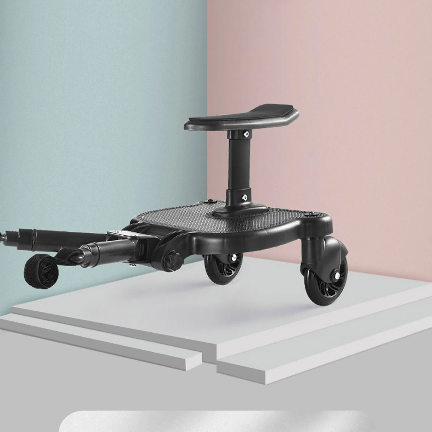 Stroller Board Buggy Board With Wheel For Riding, Sitting & Standing Pram Board, Stroller Adapter, 25kg Load, For 2-6 Years Second Child