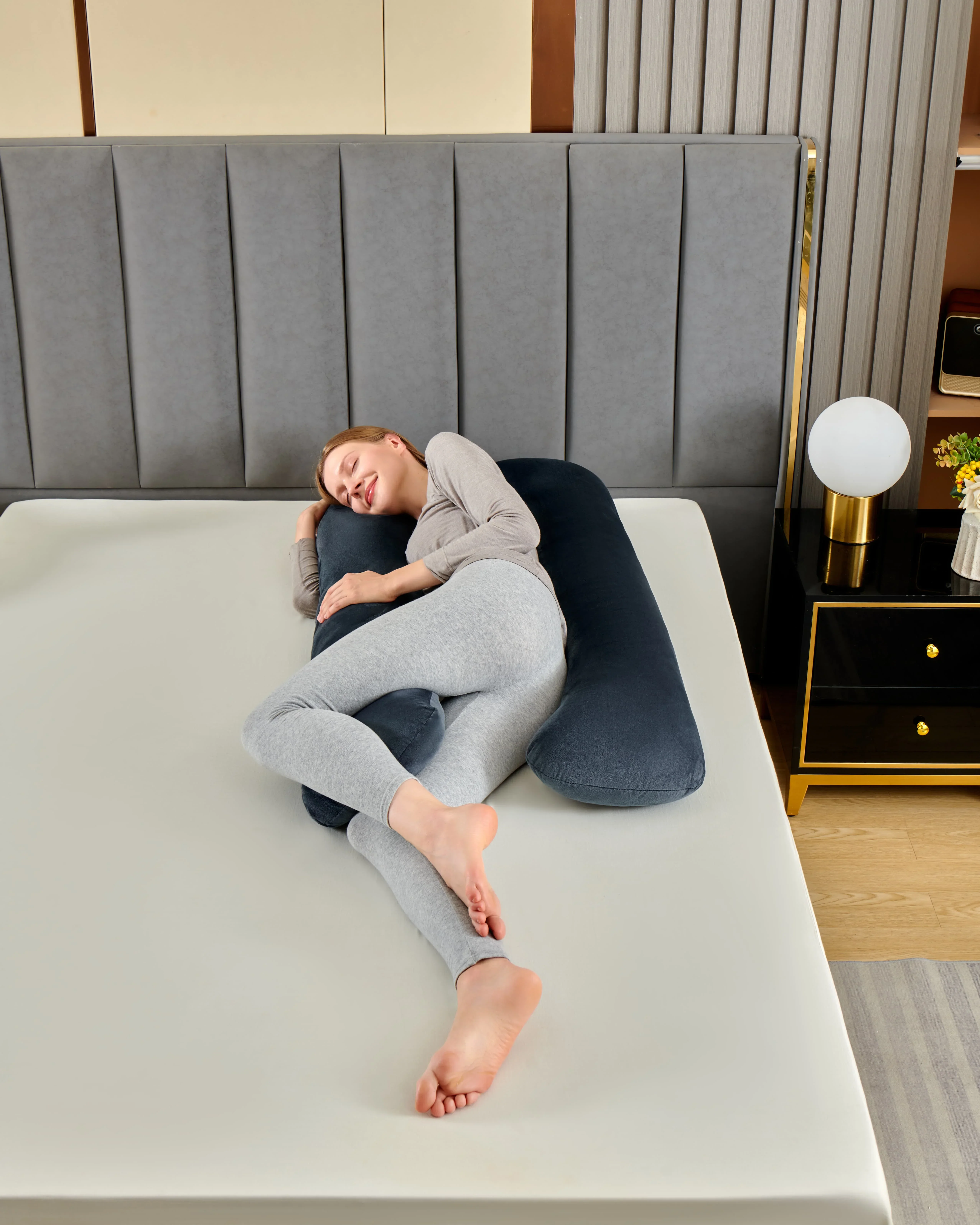 U Shaped Pregnancy Pillow Full Body Maternity Support Cushion Soft Fleece For Side Sleepers Lumbar Abdominal Back Sleeping Support
