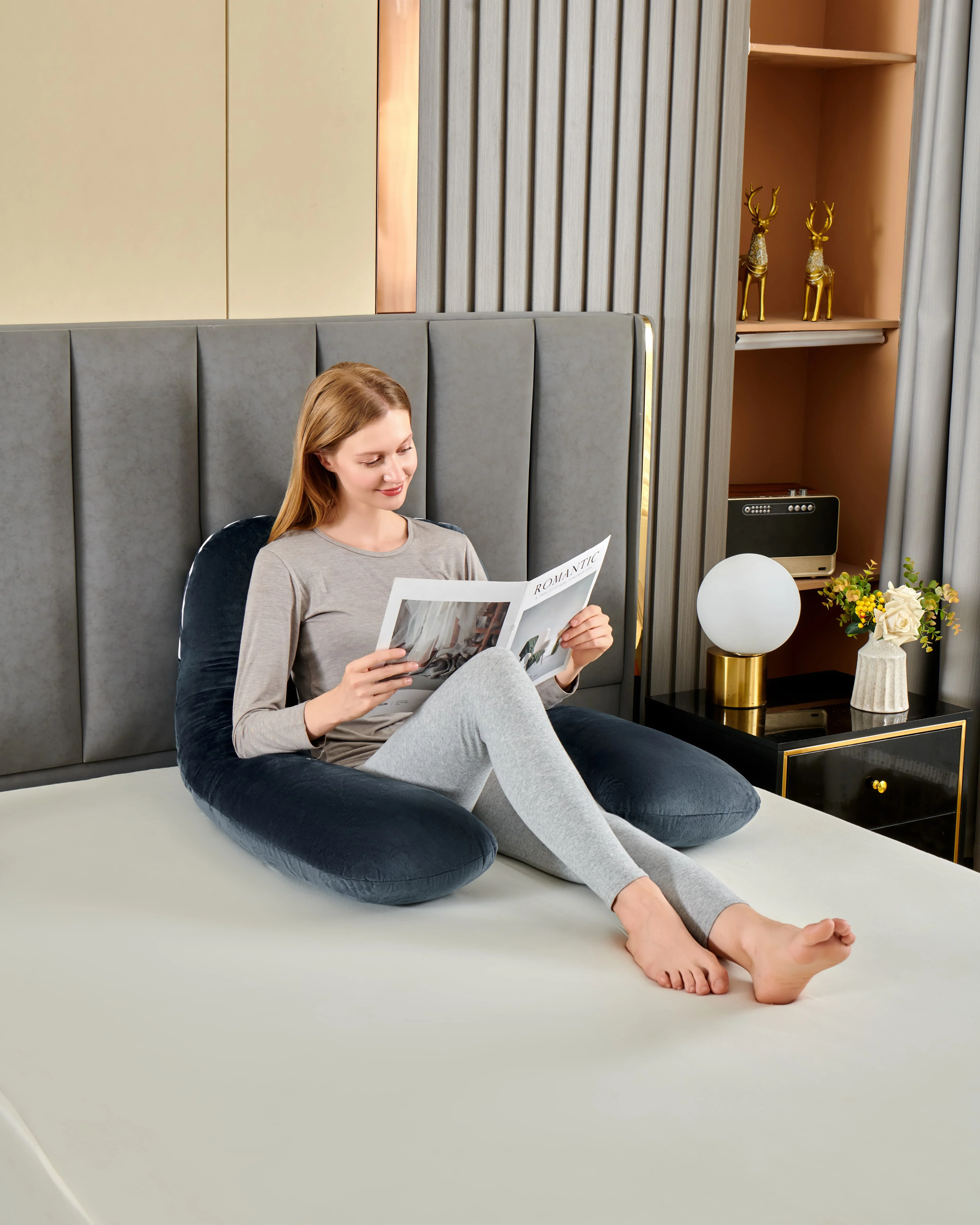 U Shaped Pregnancy Pillow Full Body Maternity Support Cushion Soft Fleece For Side Sleepers Lumbar Abdominal Back Sleeping Support