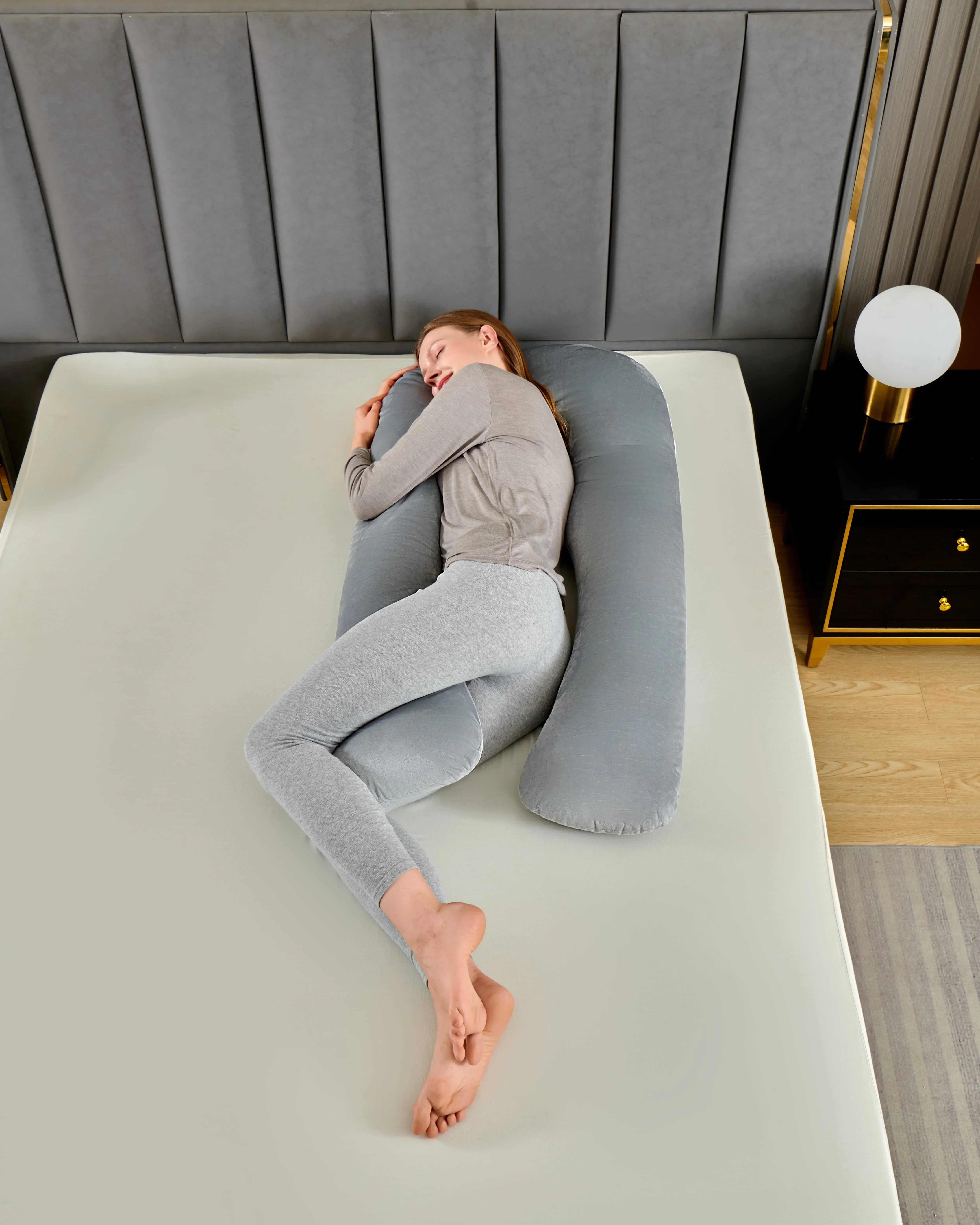 U Shaped Pregnancy Pillow Full Body Maternity Support Cushion Soft Fleece For Side Sleepers Lumbar Abdominal Back Sleeping Support