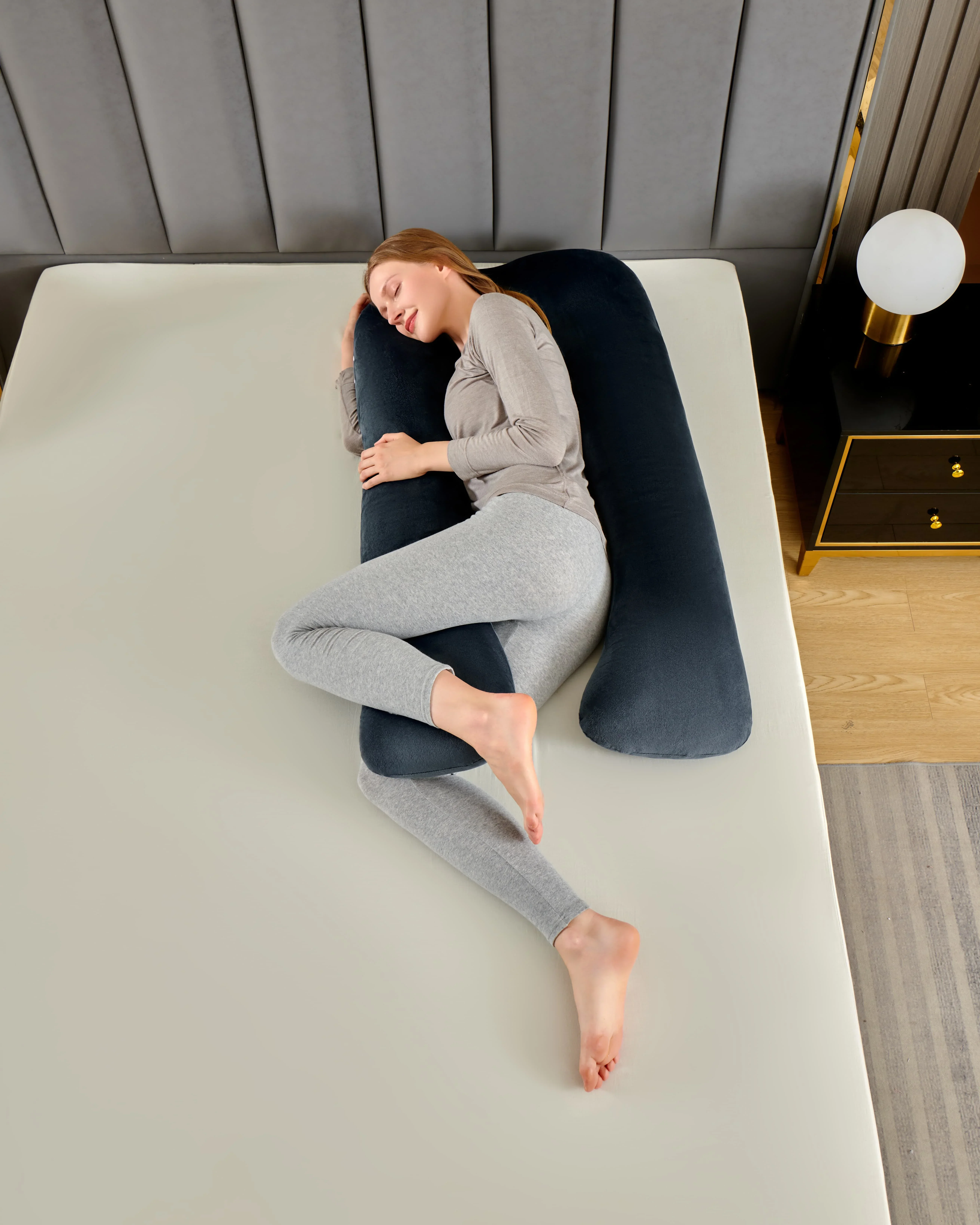 U Shaped Pregnancy Pillow Full Body Maternity Support Cushion Soft Fleece For Side Sleepers Lumbar Abdominal Back Sleeping Support