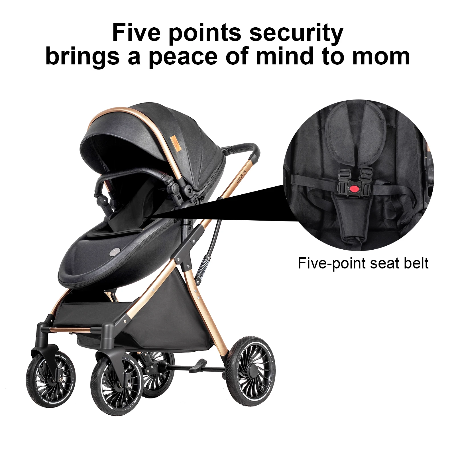 3 in 1 Stroller Baby Stroller Baby Car Luxury High Quality High Landscape Lightweight Portable Foldable Travel Pram Multi Functional Stroller with Baby Car Seat Mattress and Storage Bag Fashion Casual Shopping Cart 