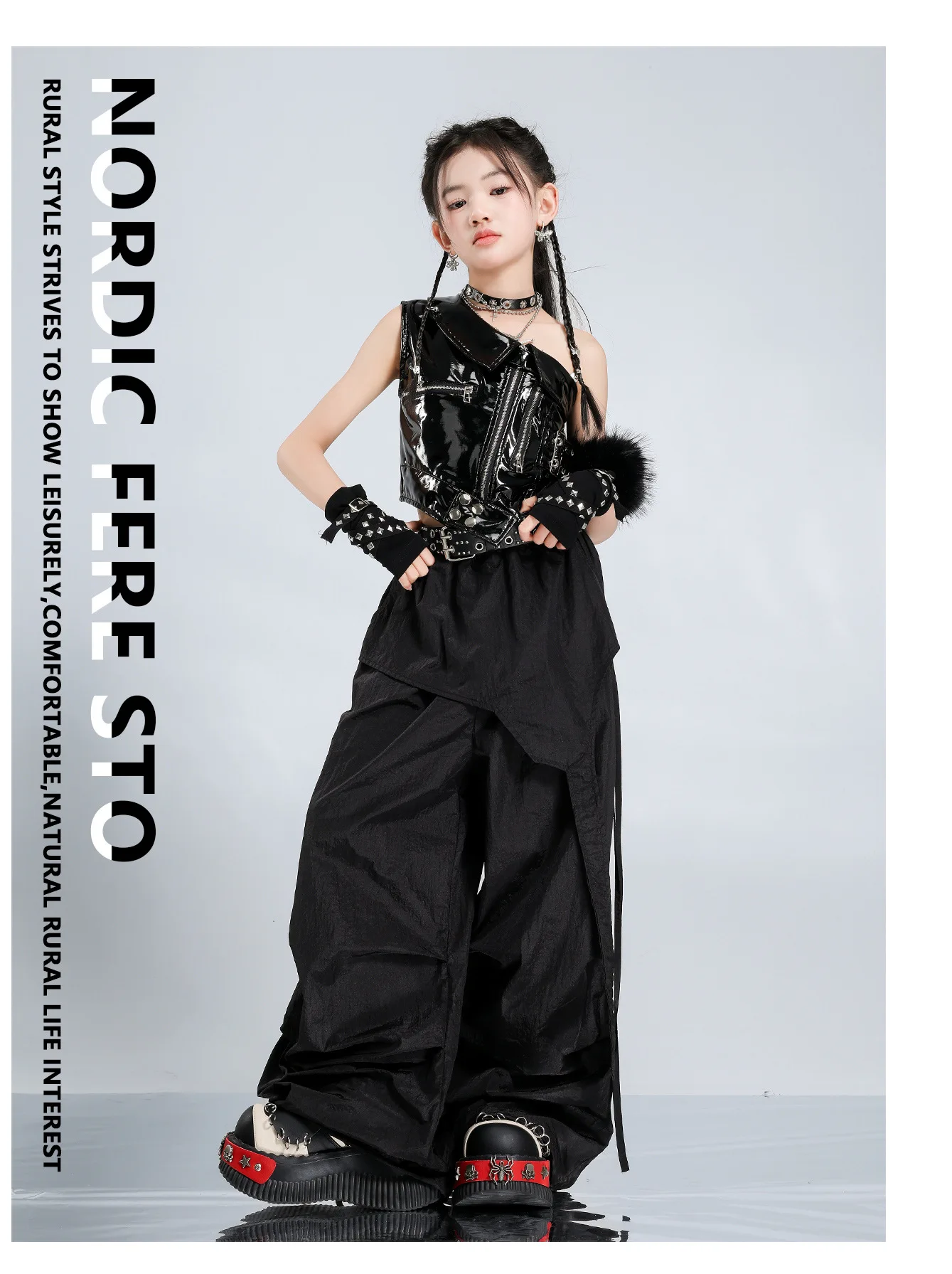 Girls K-pop Cool Crop Top Hot Pants Kids Jazz Shorts Dance Culottes Clothes Sets Children Hip Hop Streetwear Girl Group Costumes