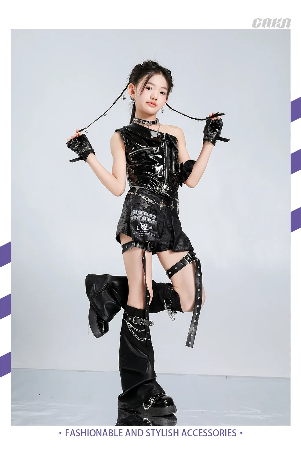 Girls K-pop Cool Crop Top Hot Pants Kids Jazz Shorts Dance Culottes Clothes Sets Children Hip Hop Streetwear Girl Group Costumes