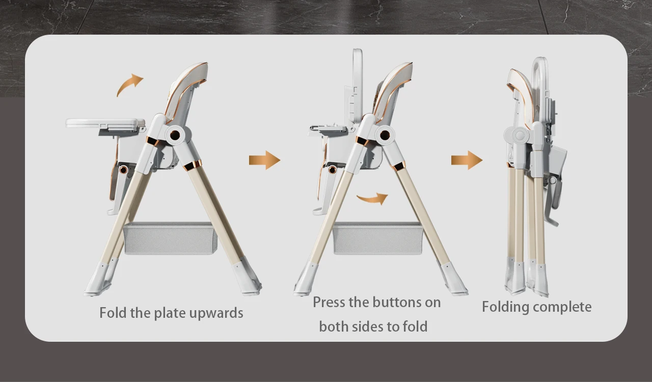 Baby Dinner Table Chair Baby High Chair Four Wheel Hand Push Newborn High Chair