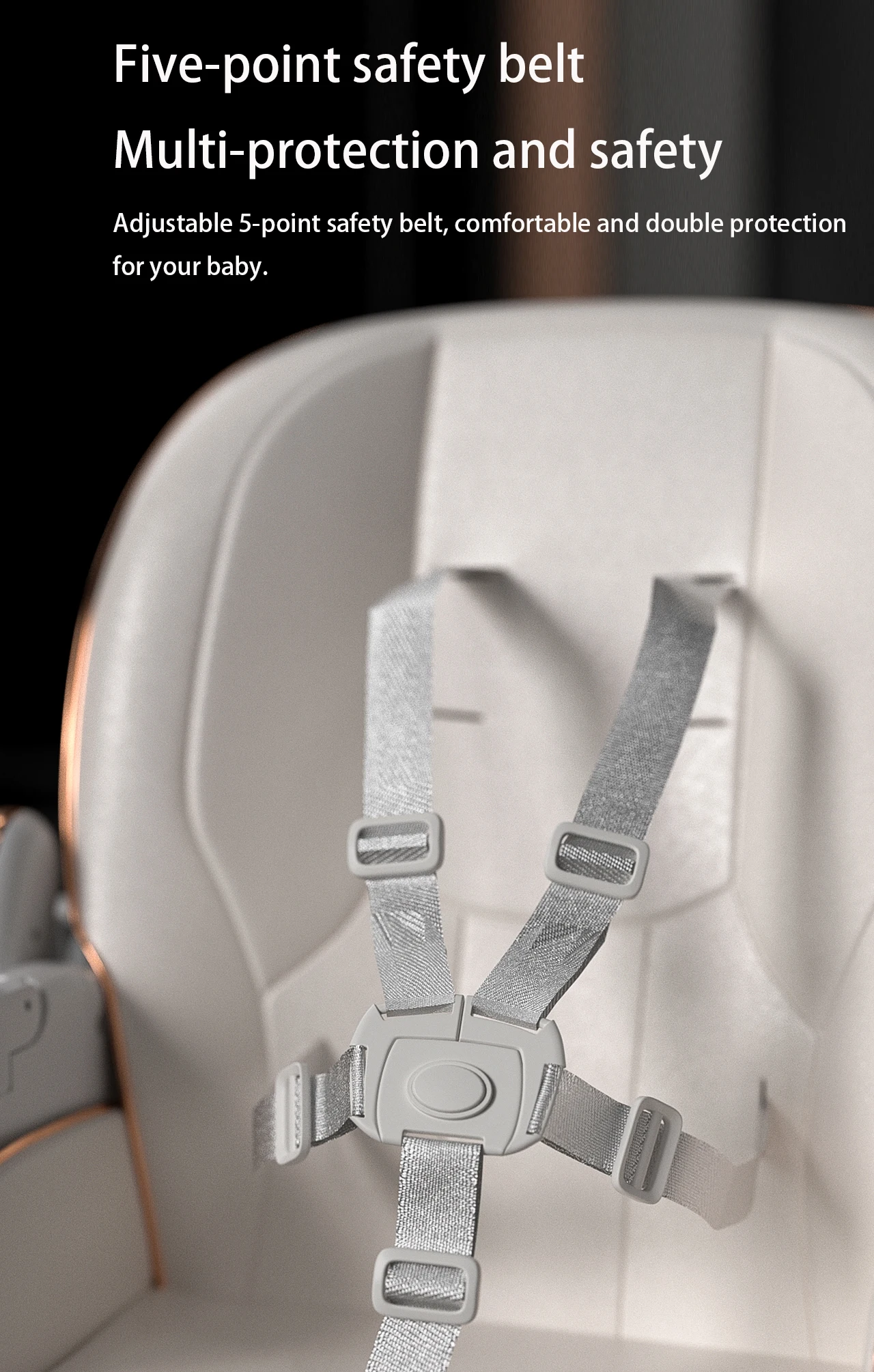 Baby Dinner Table Chair Baby High Chair Four Wheel Hand Push Newborn High Chair