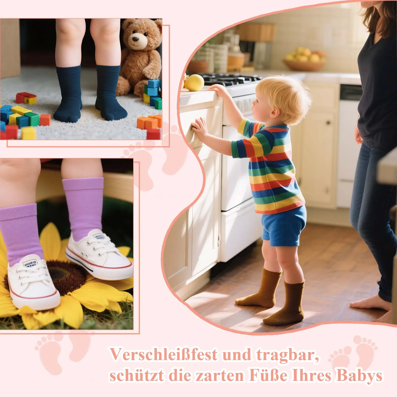 30 Pairs Kids Socks Spring Autumn Solid Color Non Slip Fashionable Sporty Breathable Calf Socks for Indoor Activities