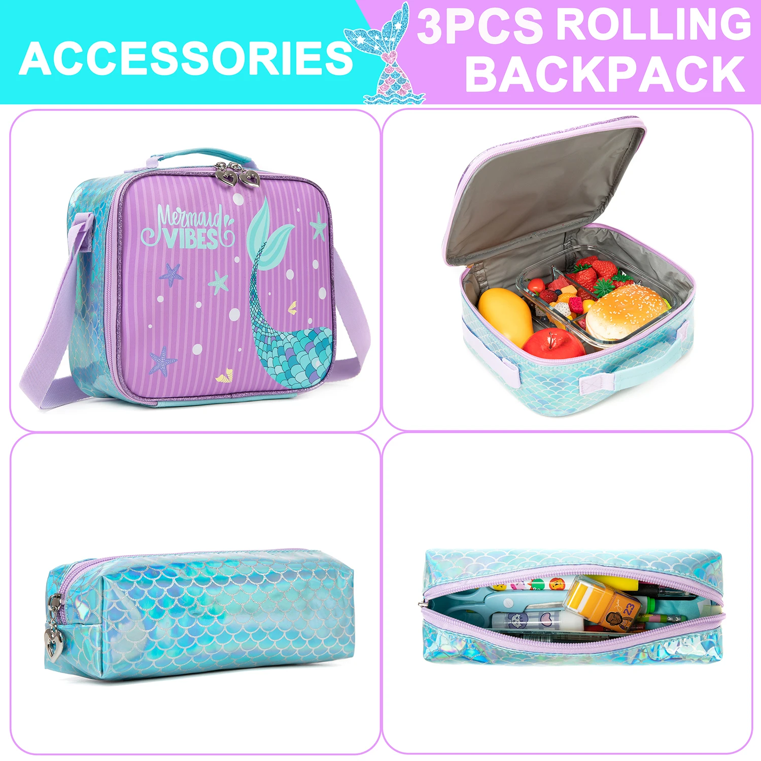 Meetbelify Backpack for Girls Backpacks for Elementary Preschool Students Kids School Cute Backpack with Lunch Box