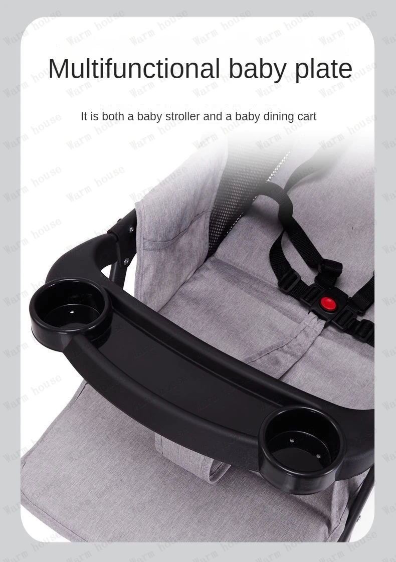 Portable Twin Baby Stroller Multifunctional Twin Baby Stroller Adjustable Backrest Detachable Two-way Baby Stroller Foldable