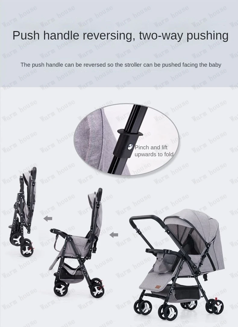 Portable Twin Baby Stroller Multifunctional Twin Baby Stroller Adjustable Backrest Detachable Two-way Baby Stroller Foldable