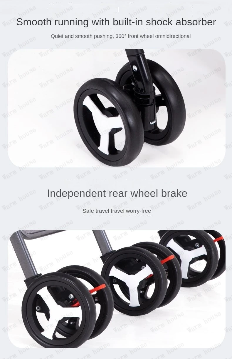 Portable Twin Baby Stroller Multifunctional Twin Baby Stroller Adjustable Backrest Detachable Two-way Baby Stroller Foldable