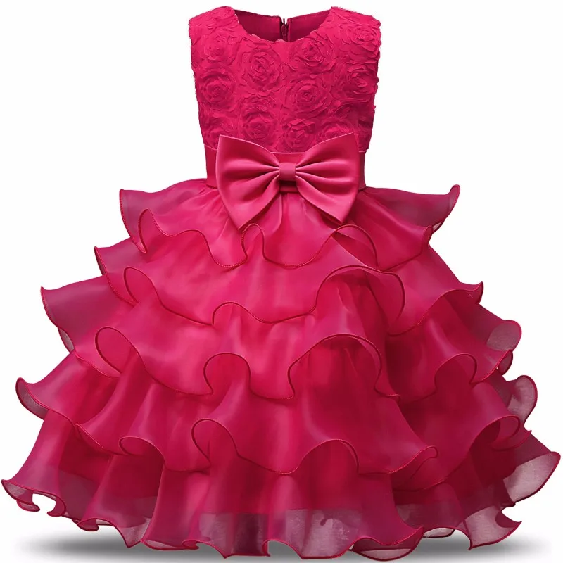 Children Luxury Party Formal Dress For Wedding Birthday Kids Ceremonies Dresses Girls Lace Tutu Flower Girls Dress 1-8Years Old