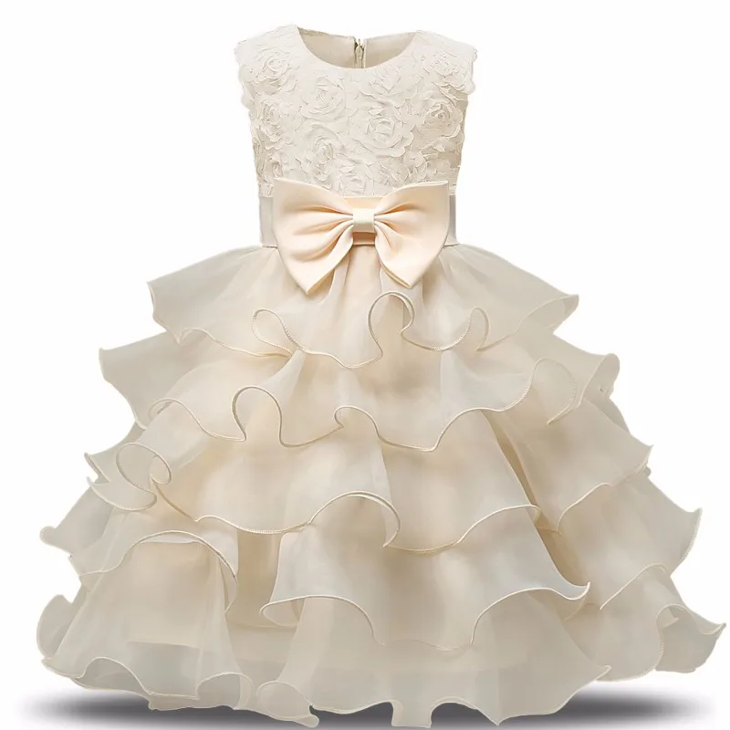 Children Luxury Party Formal Dress For Wedding Birthday Kids Ceremonies Dresses Girls Lace Tutu Flower Girls Dress 1-8Years Old