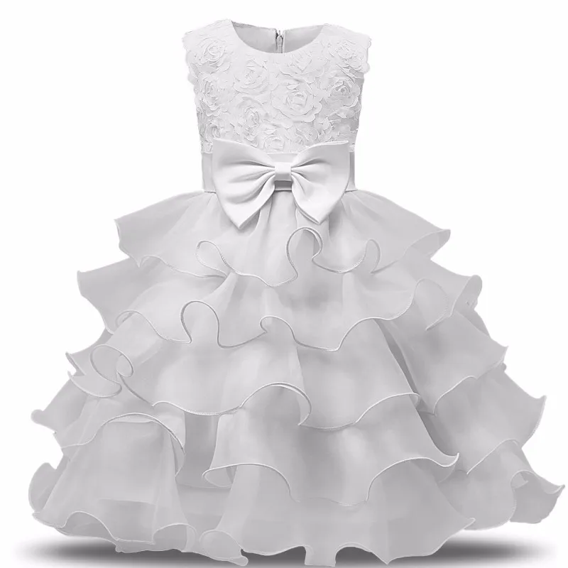Children Luxury Party Formal Dress For Wedding Birthday Kids Ceremonies Dresses Girls Lace Tutu Flower Girls Dress 1-8Years Old