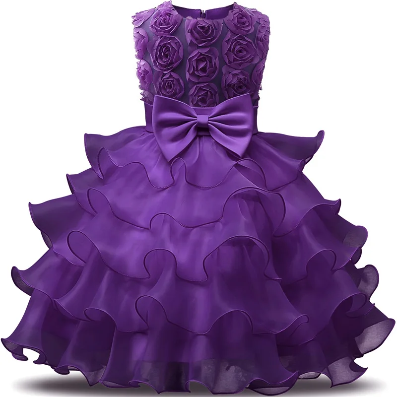 Children Luxury Party Formal Dress For Wedding Birthday Kids Ceremonies Dresses Girls Lace Tutu Flower Girls Dress 1-8Years Old