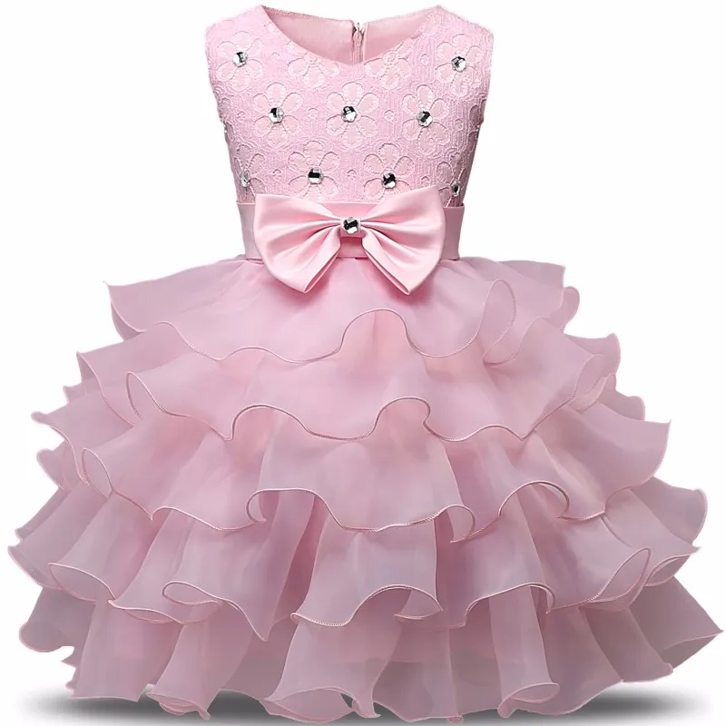Children Luxury Party Formal Dress For Wedding Birthday Kids Ceremonies Dresses Girls Lace Tutu Flower Girls Dress 1-8Years Old