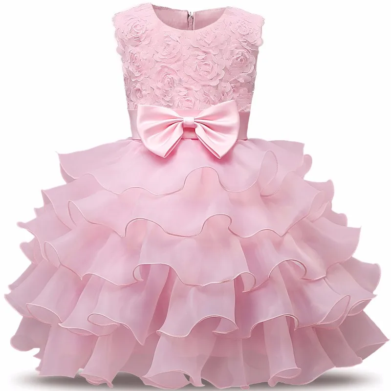 Children Luxury Party Formal Dress For Wedding Birthday Kids Ceremonies Dresses Girls Lace Tutu Flower Girls Dress 1-8Years Old