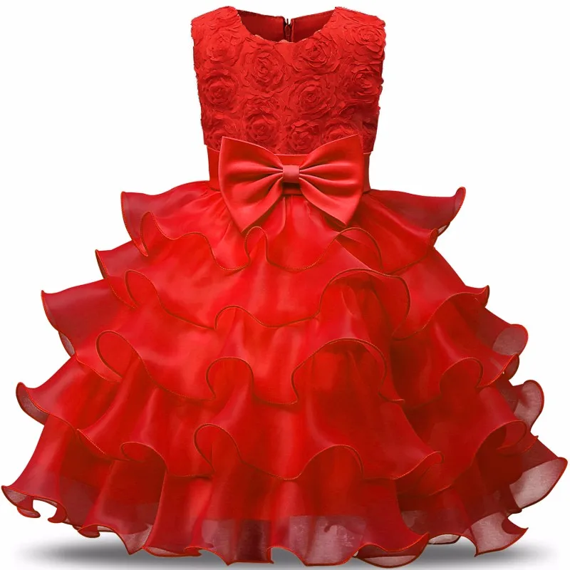 Children Luxury Party Formal Dress For Wedding Birthday Kids Ceremonies Dresses Girls Lace Tutu Flower Girls Dress 1-8Years Old