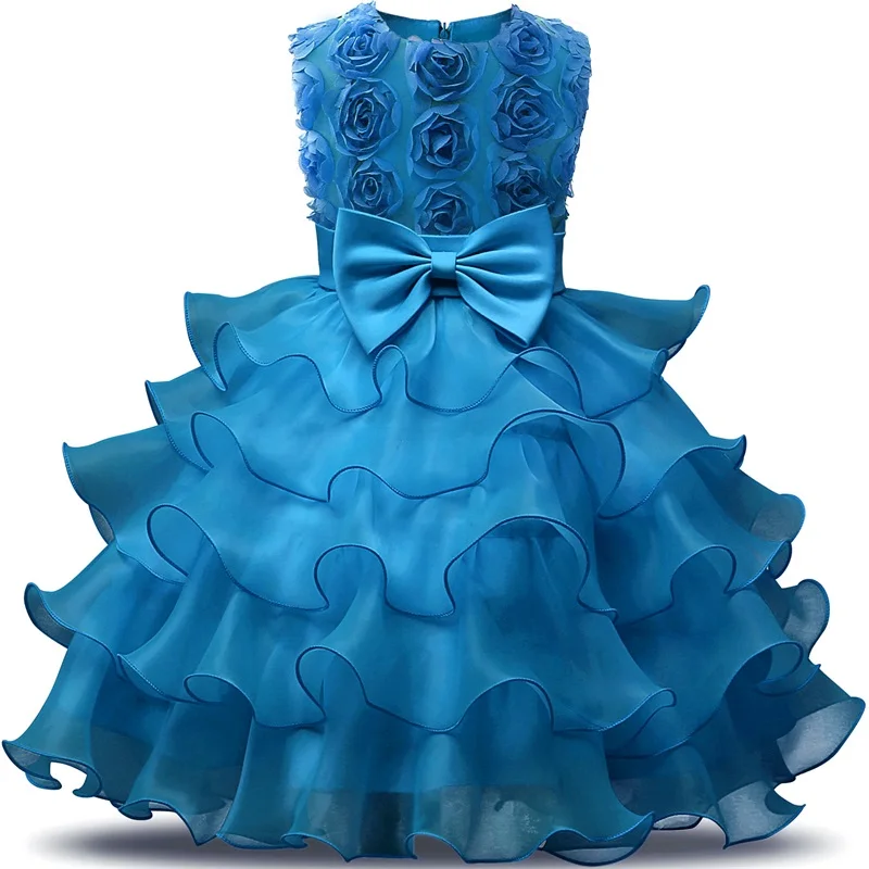 Children Luxury Party Formal Dress For Wedding Birthday Kids Ceremonies Dresses Girls Lace Tutu Flower Girls Dress 1-8Years Old