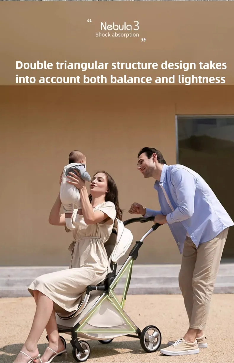 2025 New Lightweight Baby Stroller High View Baby Stroller,foldable,two-way Seat,with Mosquito Net Shock-absorbing Baby Stroller