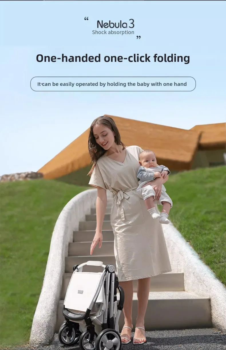 2025 New Lightweight Baby Stroller High View Baby Stroller,foldable,two-way Seat,with Mosquito Net Shock-absorbing Baby Stroller