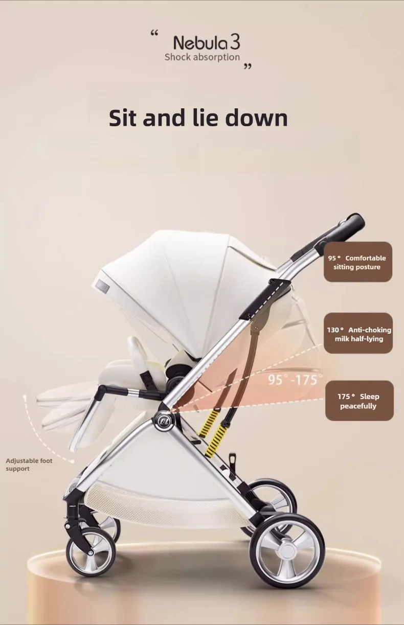 2025 New Lightweight Baby Stroller High View Baby Stroller,foldable,two-way Seat,with Mosquito Net Shock-absorbing Baby Stroller