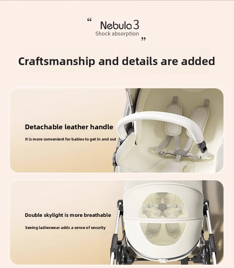 2025 New Lightweight Baby Stroller High View Baby Stroller,foldable,two-way Seat,with Mosquito Net Shock-absorbing Baby Stroller