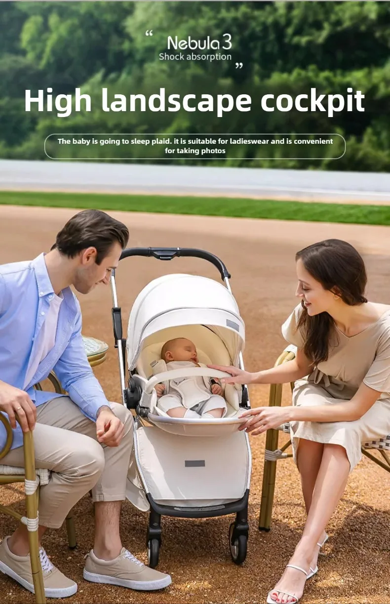 2025 New Lightweight Baby Stroller High View Baby Stroller,foldable,two-way Seat,with Mosquito Net Shock-absorbing Baby Stroller