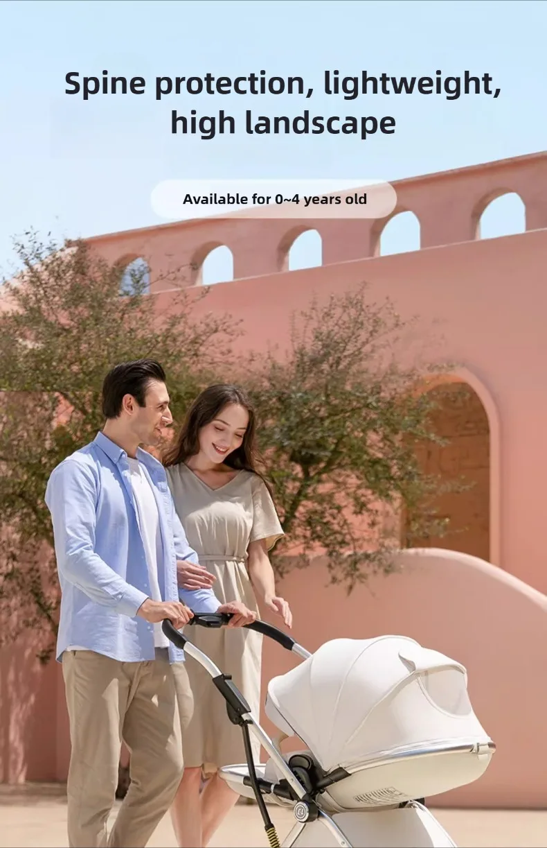 2025 New Lightweight Baby Stroller High View Baby Stroller,foldable,two-way Seat,with Mosquito Net Shock-absorbing Baby Stroller