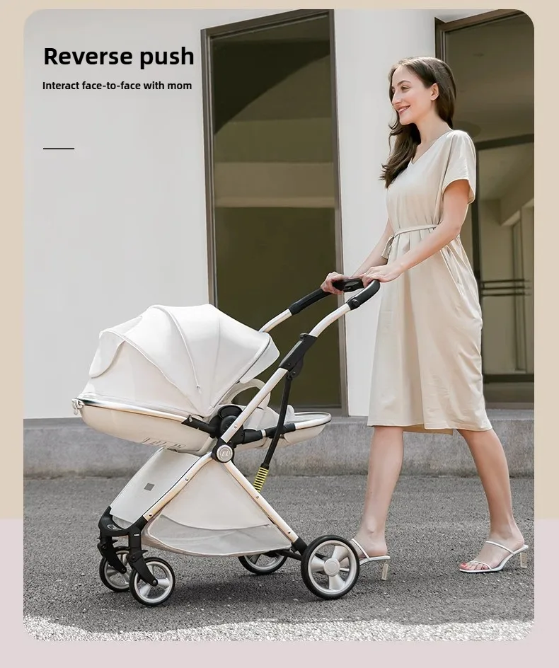 2025 New Lightweight Baby Stroller High View Baby Stroller,foldable,two-way Seat,with Mosquito Net Shock-absorbing Baby Stroller