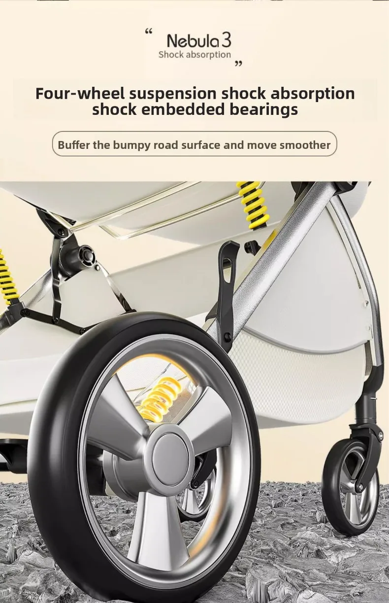 2025 New Lightweight Baby Stroller High View Baby Stroller,foldable,two-way Seat,with Mosquito Net Shock-absorbing Baby Stroller