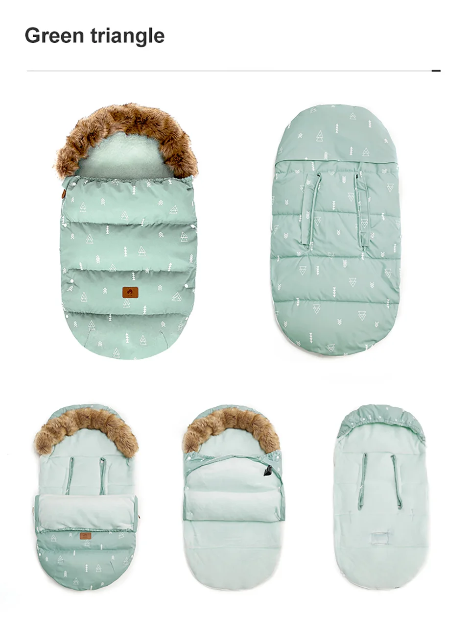 Stroller Footmuff Outdoor Winter Baby Warm In Pram Removable Thicker Windproof Fur Collar Baby Envelope Stroller Accessories
