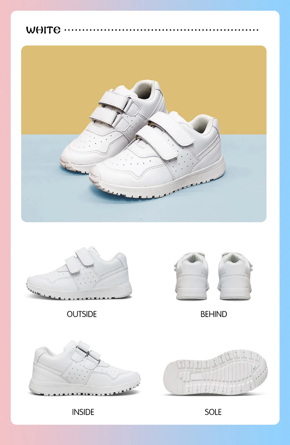 Ortoluckland Kids Shoes Girl Child White Sneakers Toddler Orthopedic Tipsietoes Running Footwear Kindergarten Baby Bootie 4Year