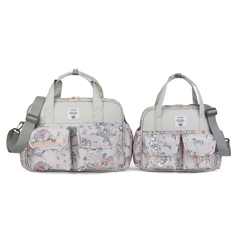 LEQUEEN 2pcs Mama Tote Bag Multi-functional Maternity Mommy Large Capacity Bag Baby Nappy Organizer Stroller Bag Diaper Handbag