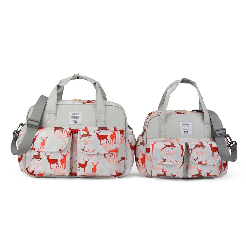 LEQUEEN 2pcs Mama Tote Bag Multi-functional Maternity Mommy Large Capacity Bag Baby Nappy Organizer Stroller Bag Diaper Handbag